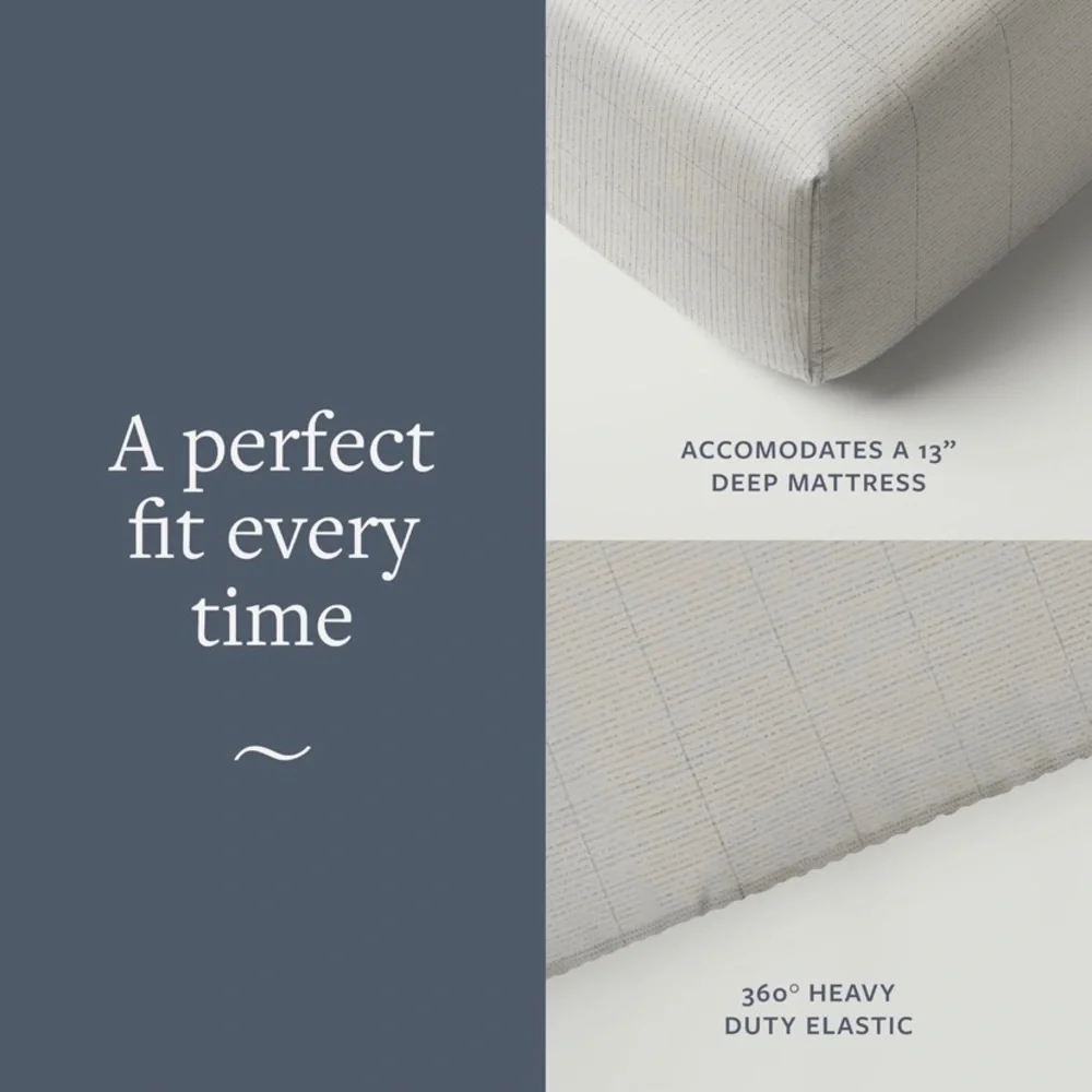 GroundLuxe Organic Cotton Fitted Sheet for King bed - Grounded Sheet - Beige